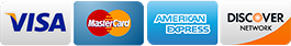 Visa, Mastercard, Amex, Discover accepted